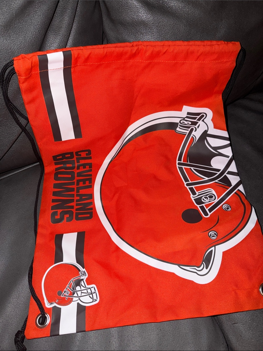 Cleveland browns dawg nfl Orange Drawstring Sports Bag